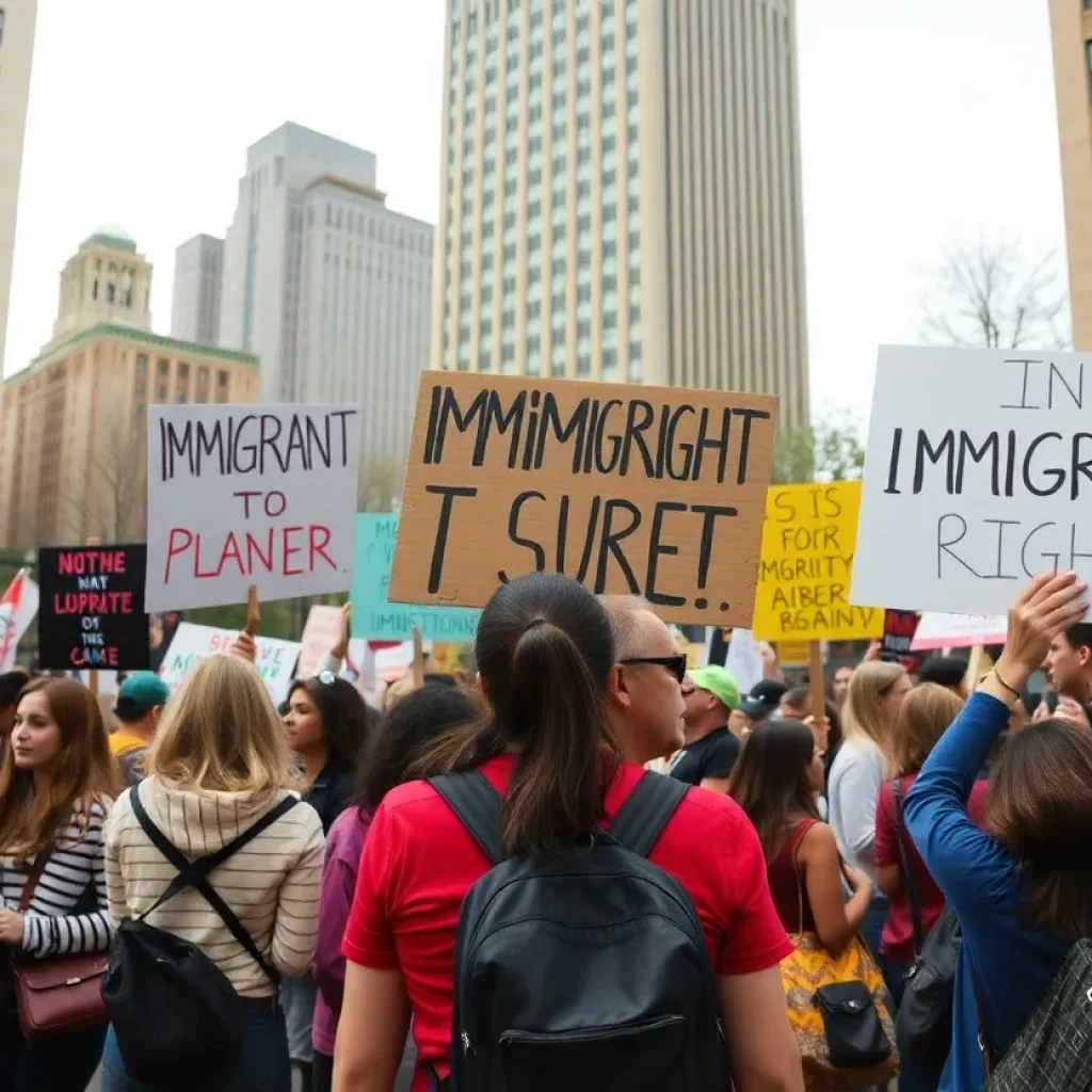 Community rally in support of immigrant rights