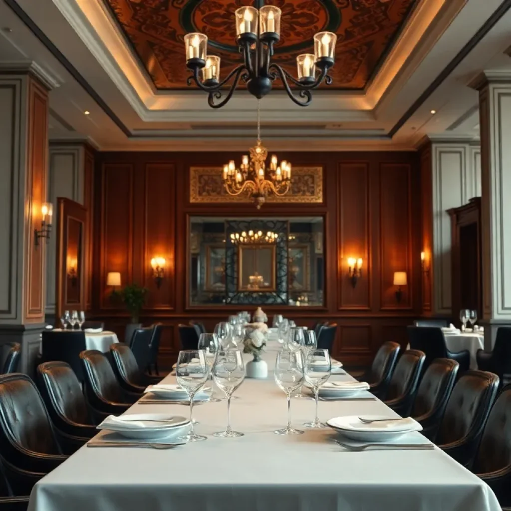 Elegant dining setting at Hana re restaurant, reflecting its Michelin star status.