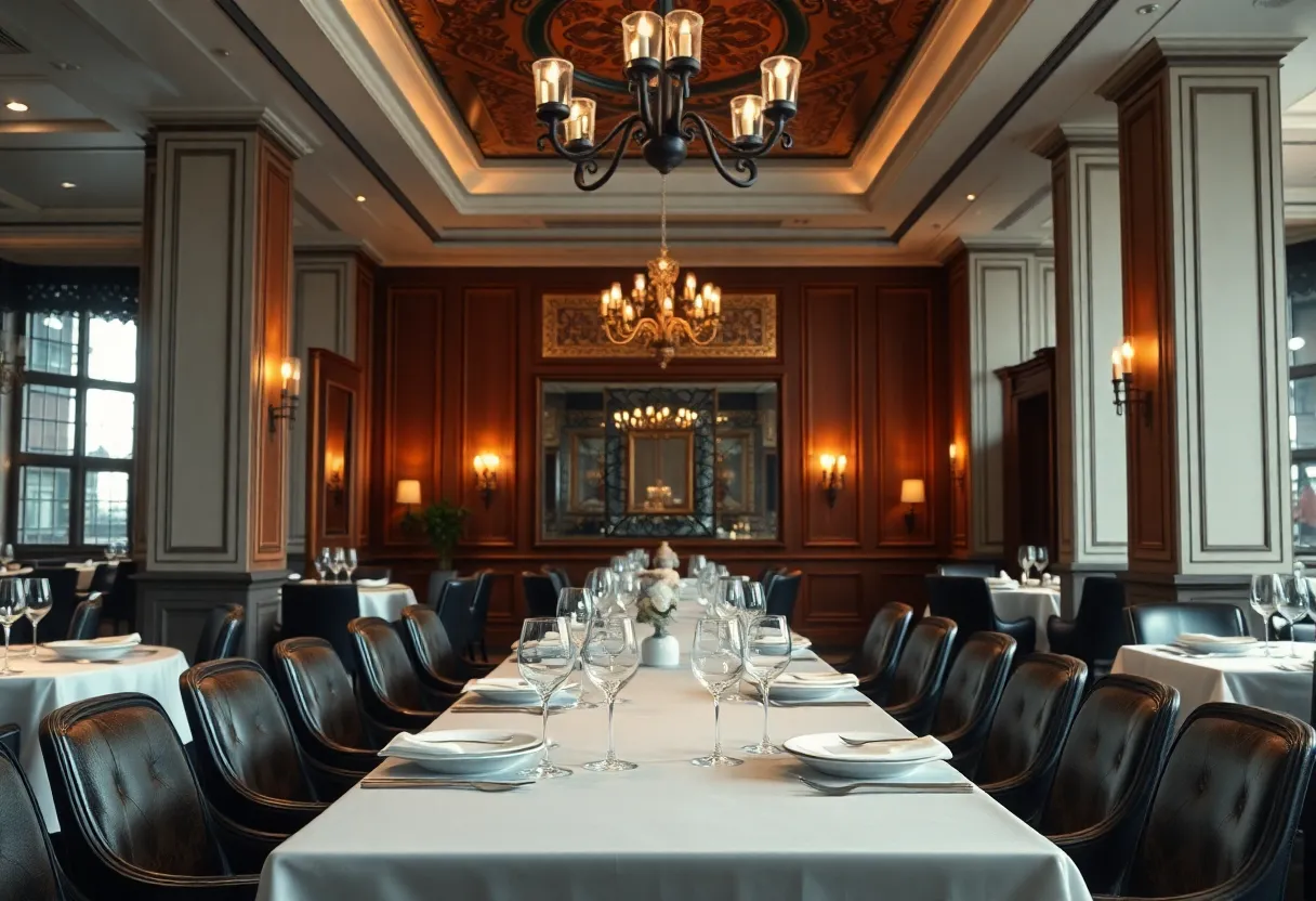 Elegant dining setting at Hana re restaurant, reflecting its Michelin star status.