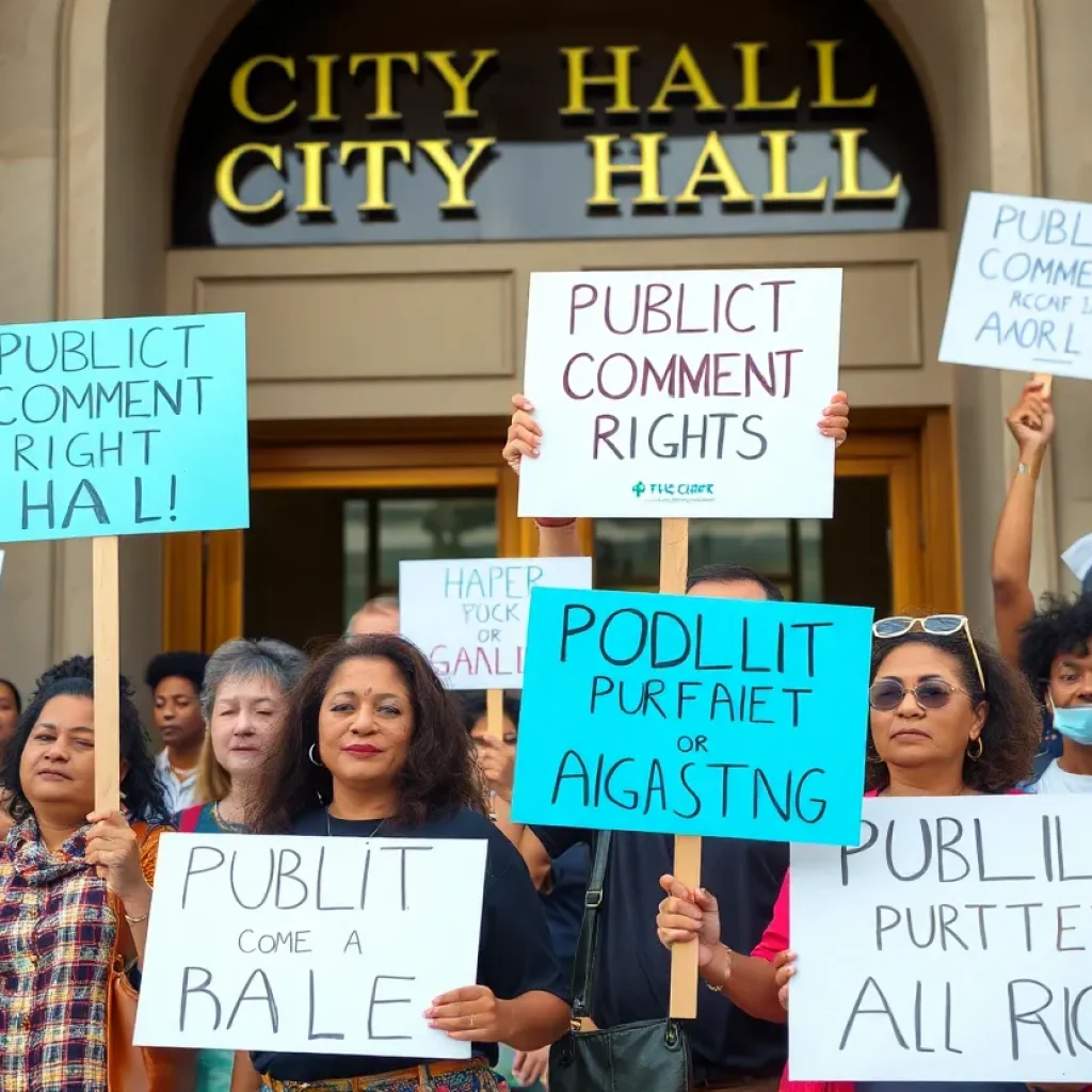 Residents protesting for their rights in Huntington Beach