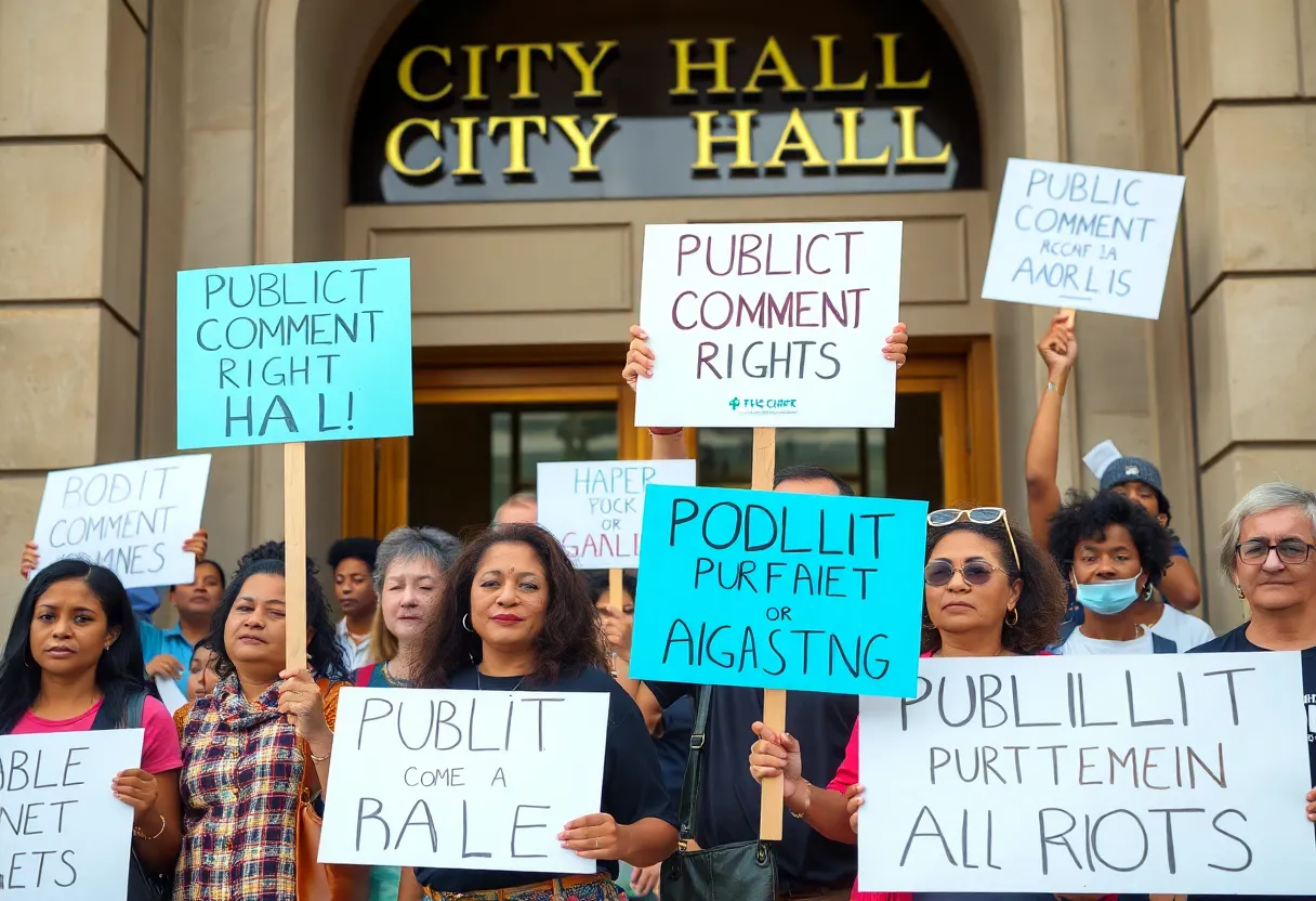 Residents protesting for their rights in Huntington Beach