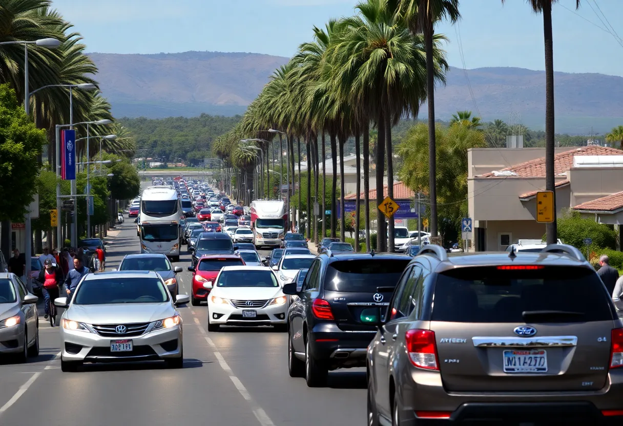 Busy streets of Laguna Hills depicting a traffic scene.