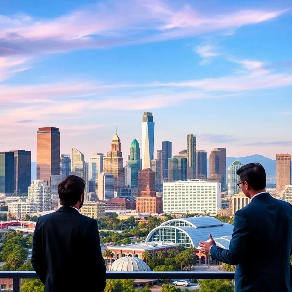 Professionals analyzing salary data in Los Angeles