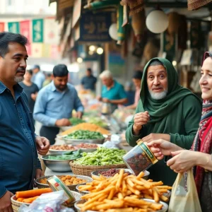 Shoppers at Mission Ranch Market in Mission Viejo with Persian food items.