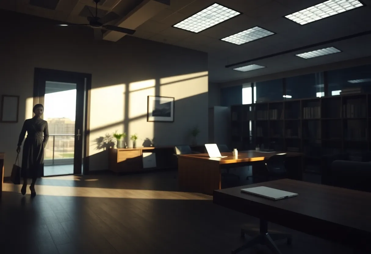 Symbolic representation of workplace misconduct and legal challenges.