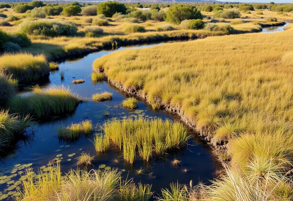 A beautiful landscape of Randall Preserve featuring coastal wetlands and diverse ecosystems.