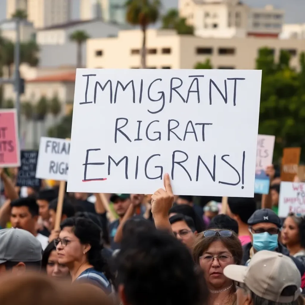Protesters in South LA advocating for immigrant rights