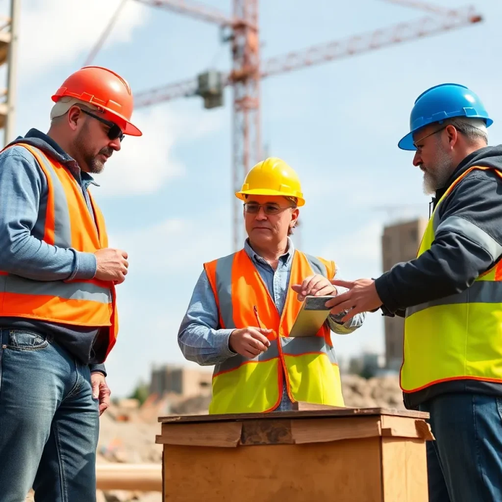 Construction teamwork at Sukut Construction site