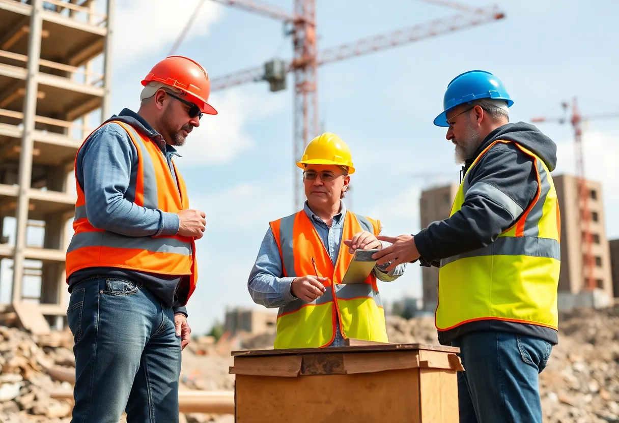 Construction teamwork at Sukut Construction site