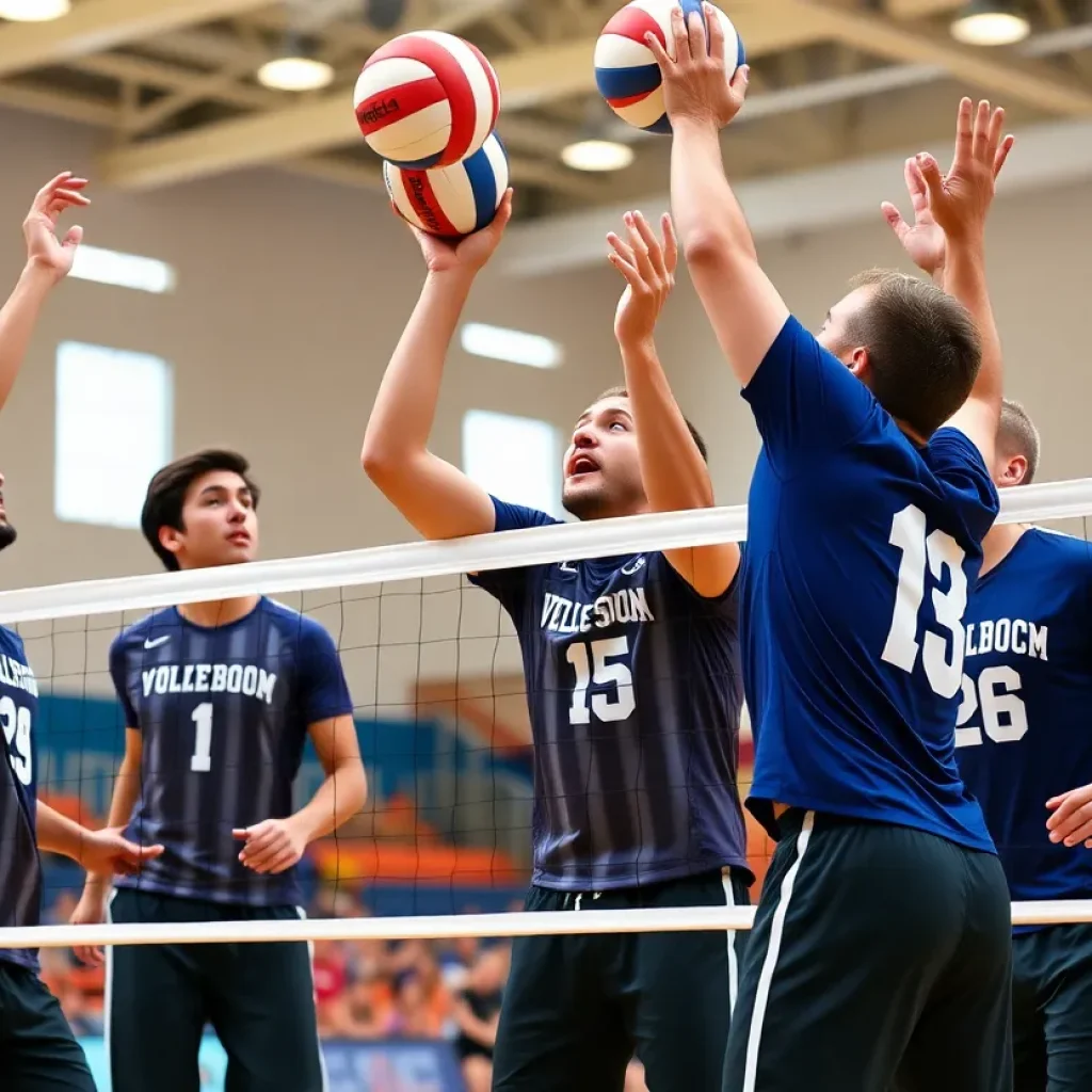 UCLA men's volleyball team playing a match