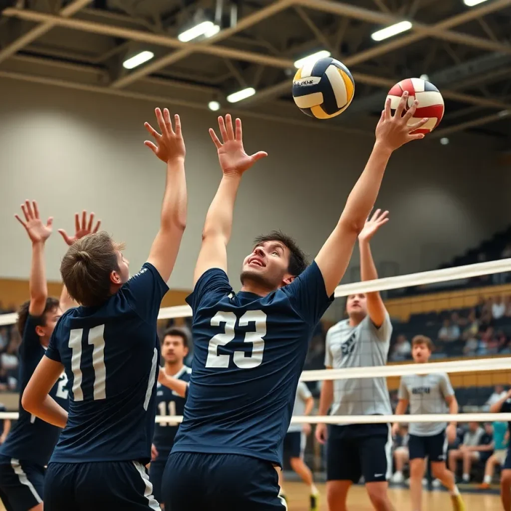 UCLA men's volleyball team in action during a match