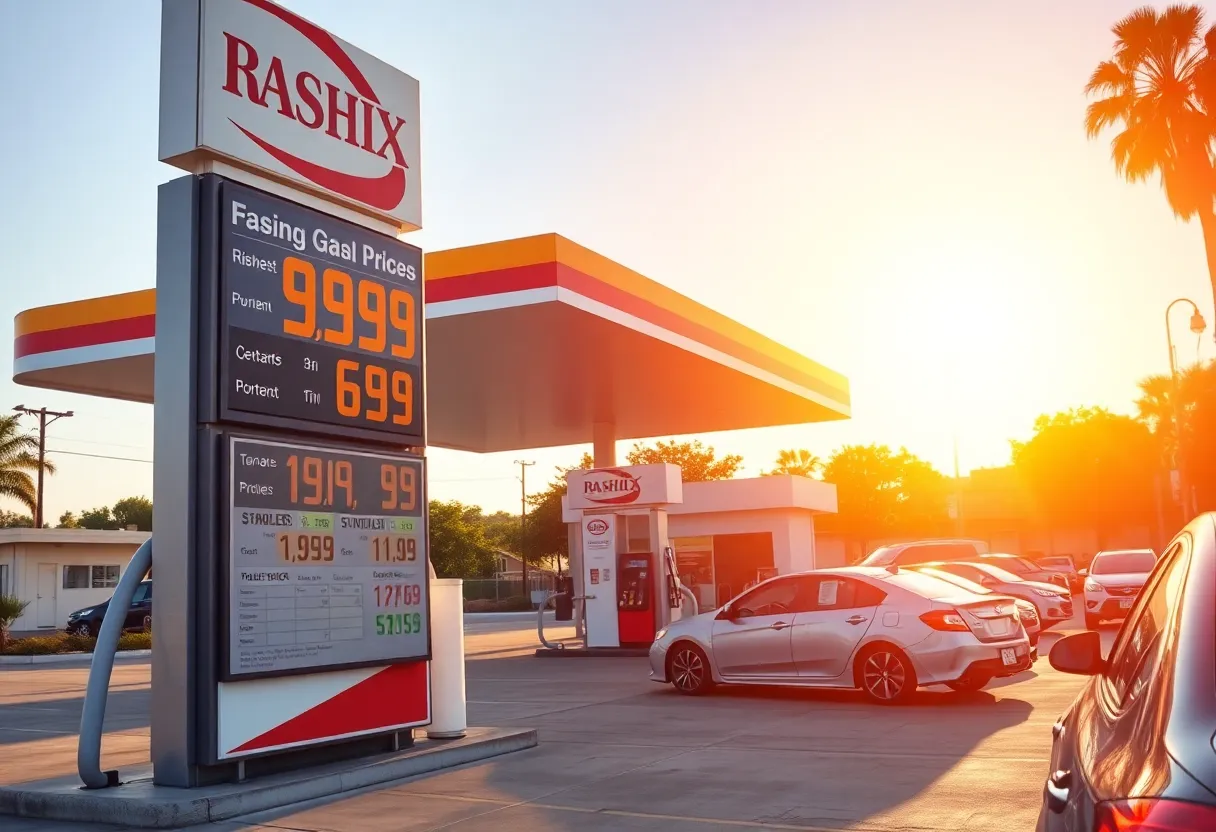 Gas station in California showing rising prices