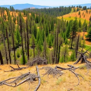 California landscape showing effects of wildfire