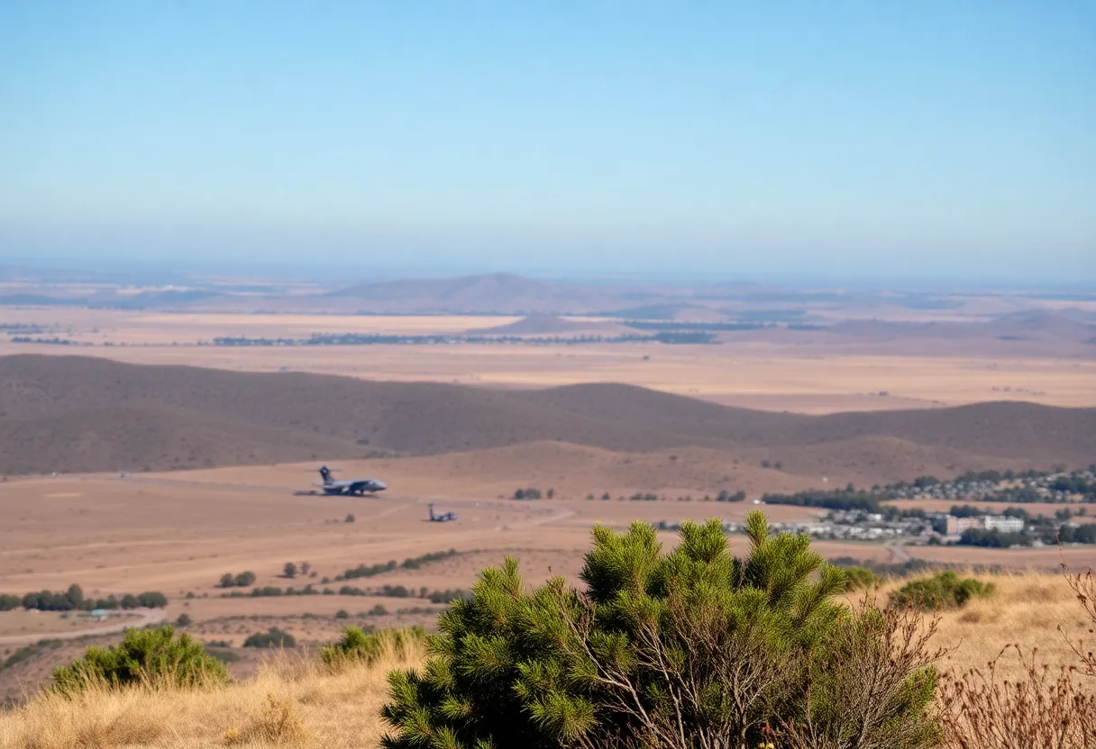 Military training at Camp Pendleton with a clear view of the landscape