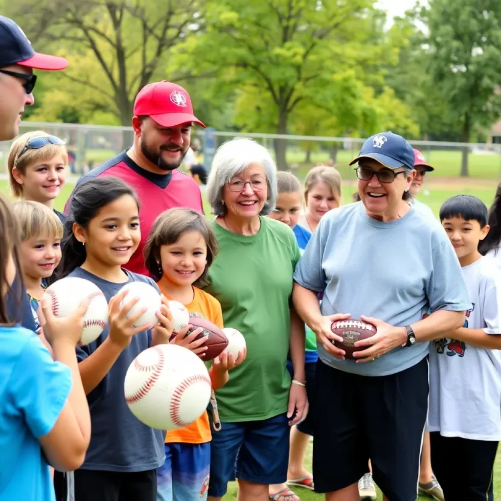 Community event celebrating the legacy of Coach Mike Dodd with families and athletes.