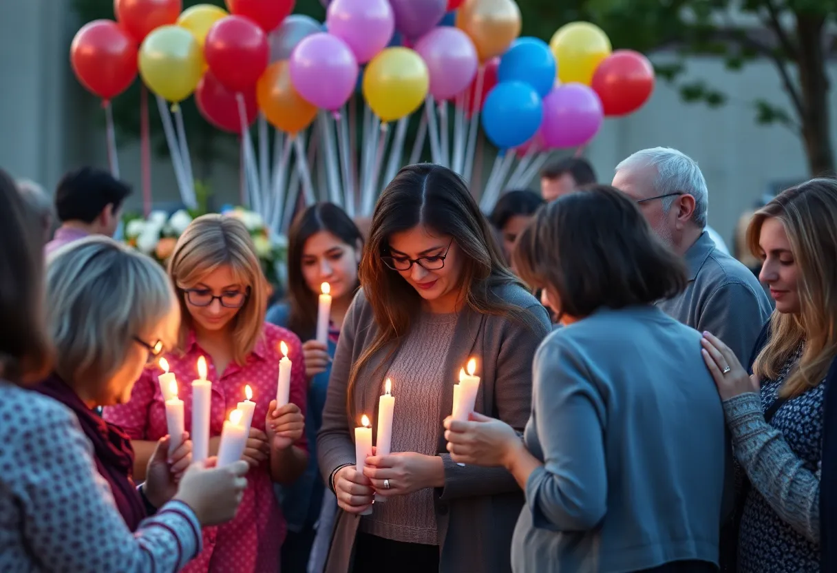Community gathering in support of Jasmine Nguyen's family