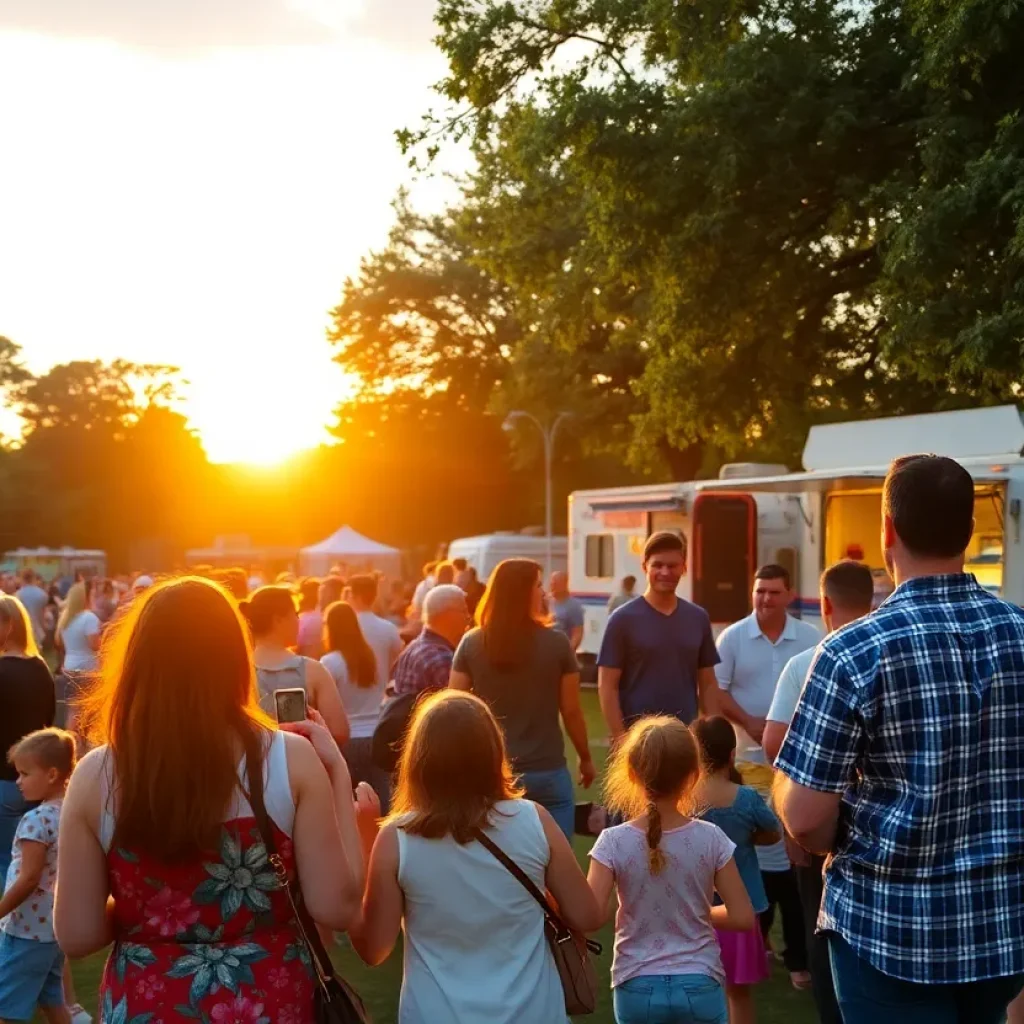 Families enjoying the Costa Mesa Concerts in the Park Series