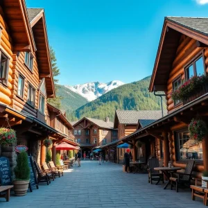 Scenic view of Crested Butte showcasing log furniture and mountain landscapes