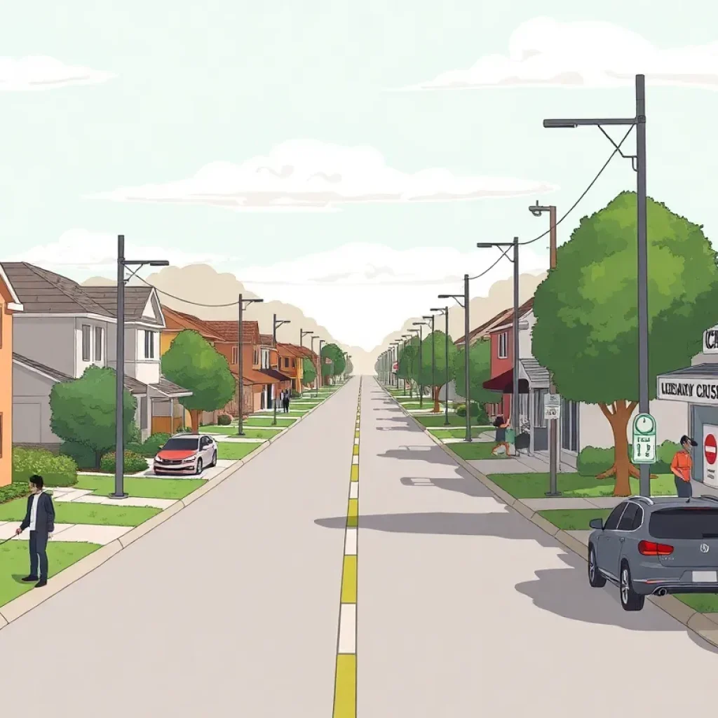 Illustration depicting the effects of ICE raids on a community's economy, with empty streets and concerned residents.