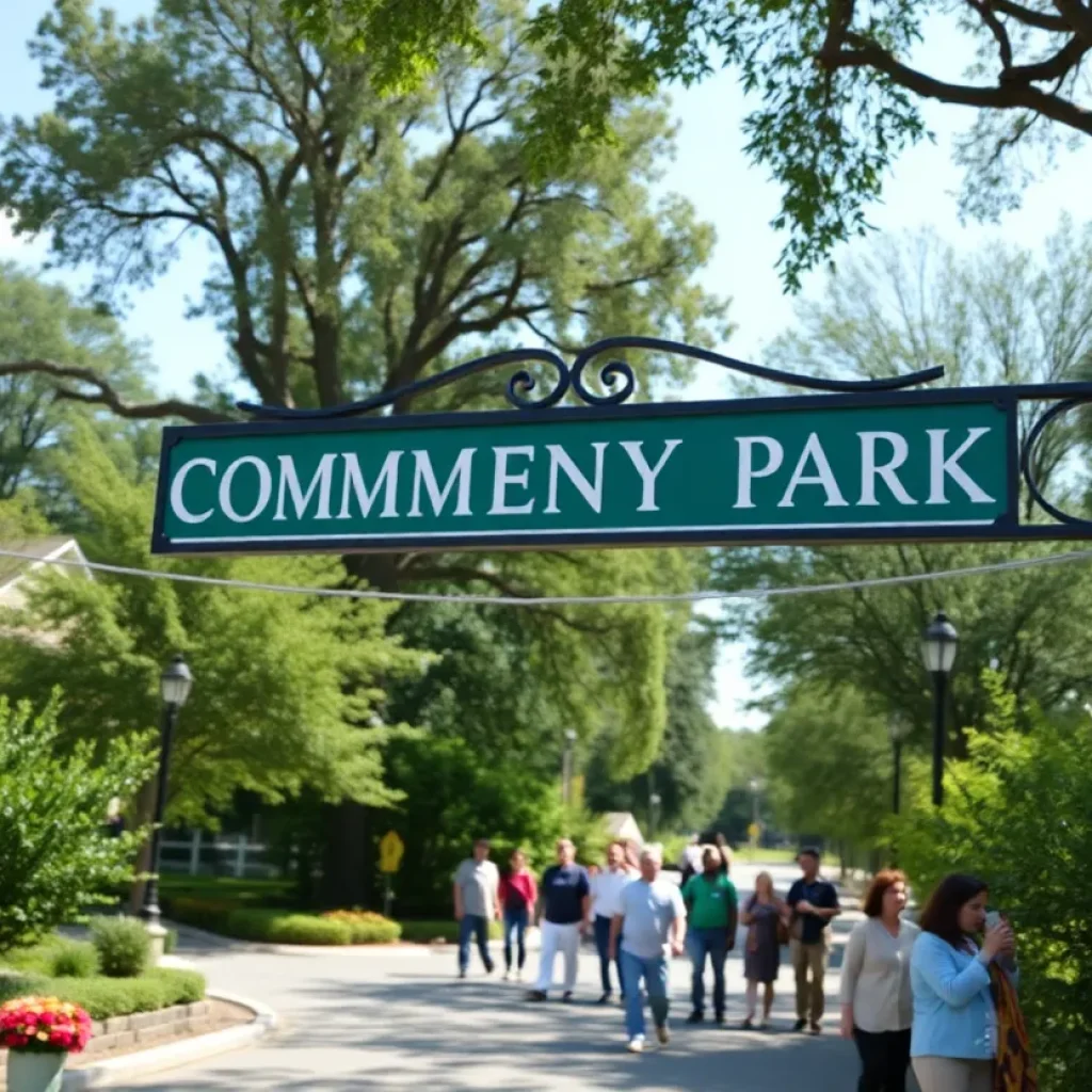 Entrance to Ed Arnold Way with new street sign