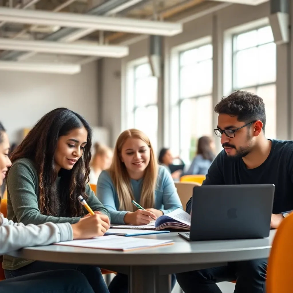Students collaborating in a study environment, showcasing support and empowerment for foster youth education