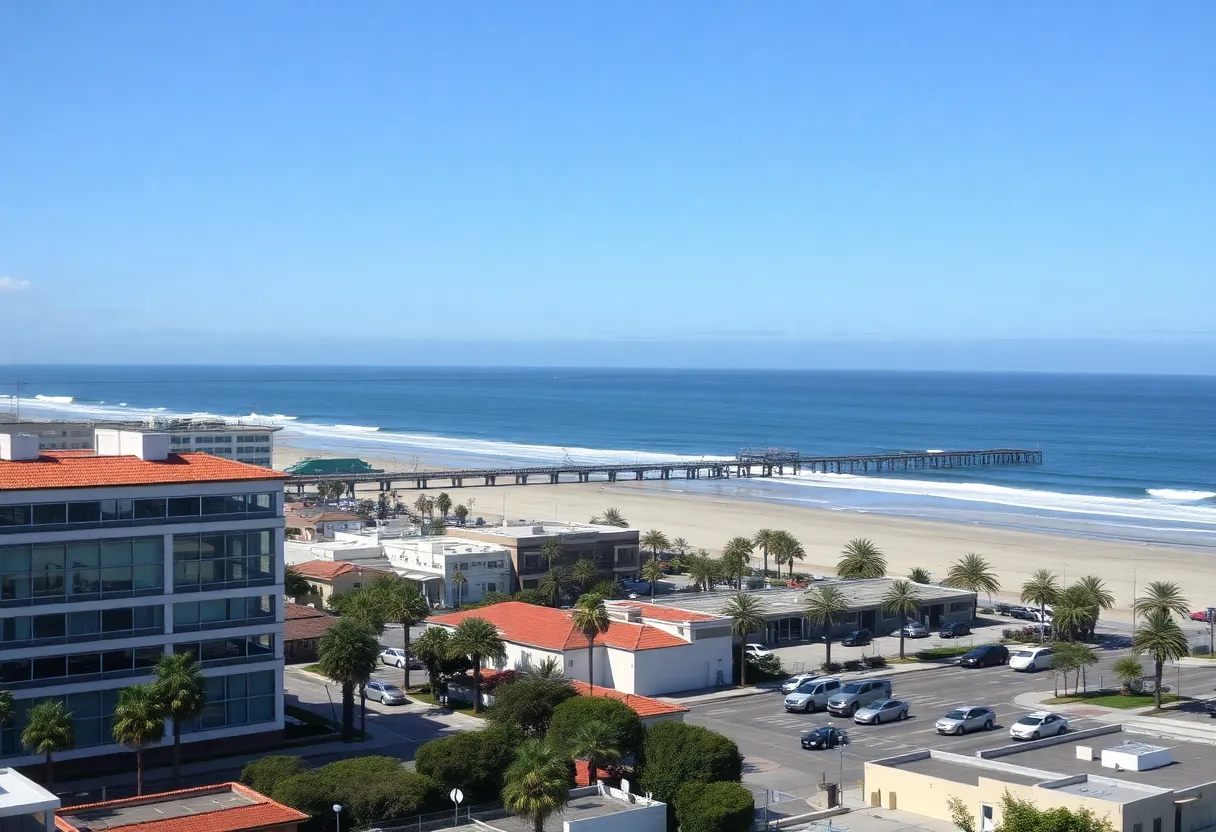 Exterior view of the financial management office in Huntington Beach