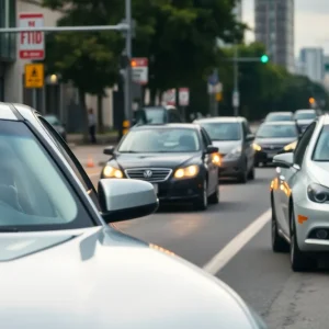 Illustration of a road rage incident in Irvine with aggressive driving