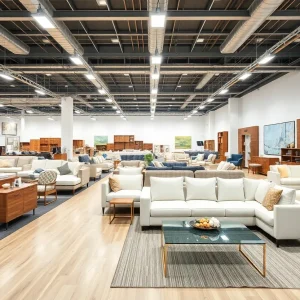 Interior of Joybird showroom in Costa Mesa featuring various furniture styles