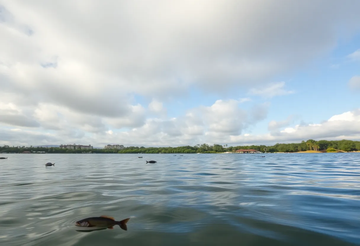 Fish floating on the surface of Laguna Niguel Lake