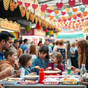 Families enjoying the OC Fair with food and attractions