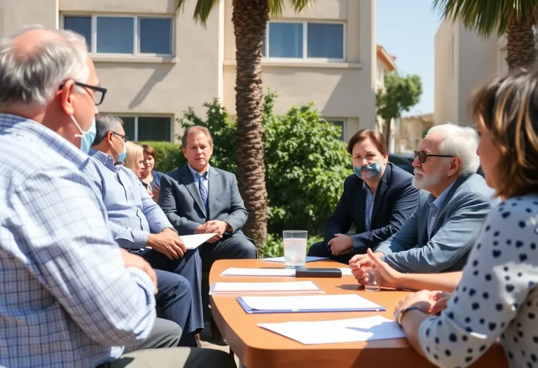 Community meeting discussing homelessness strategies in Orange County
