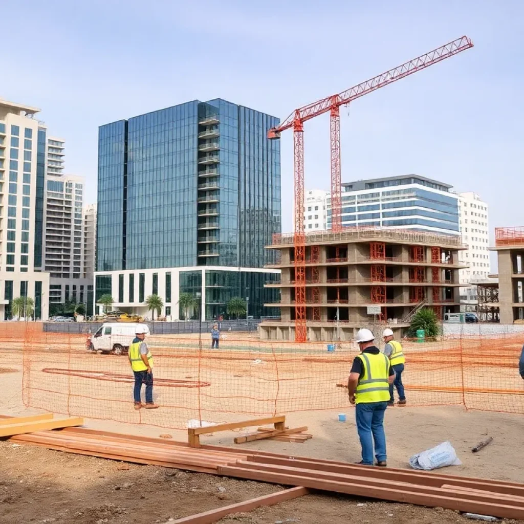 Construction workers in Orange County working on a project