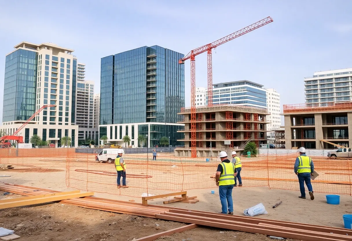 Construction workers in Orange County working on a project