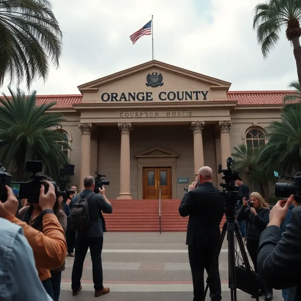 View of Orange County Courthouse during a bribery case