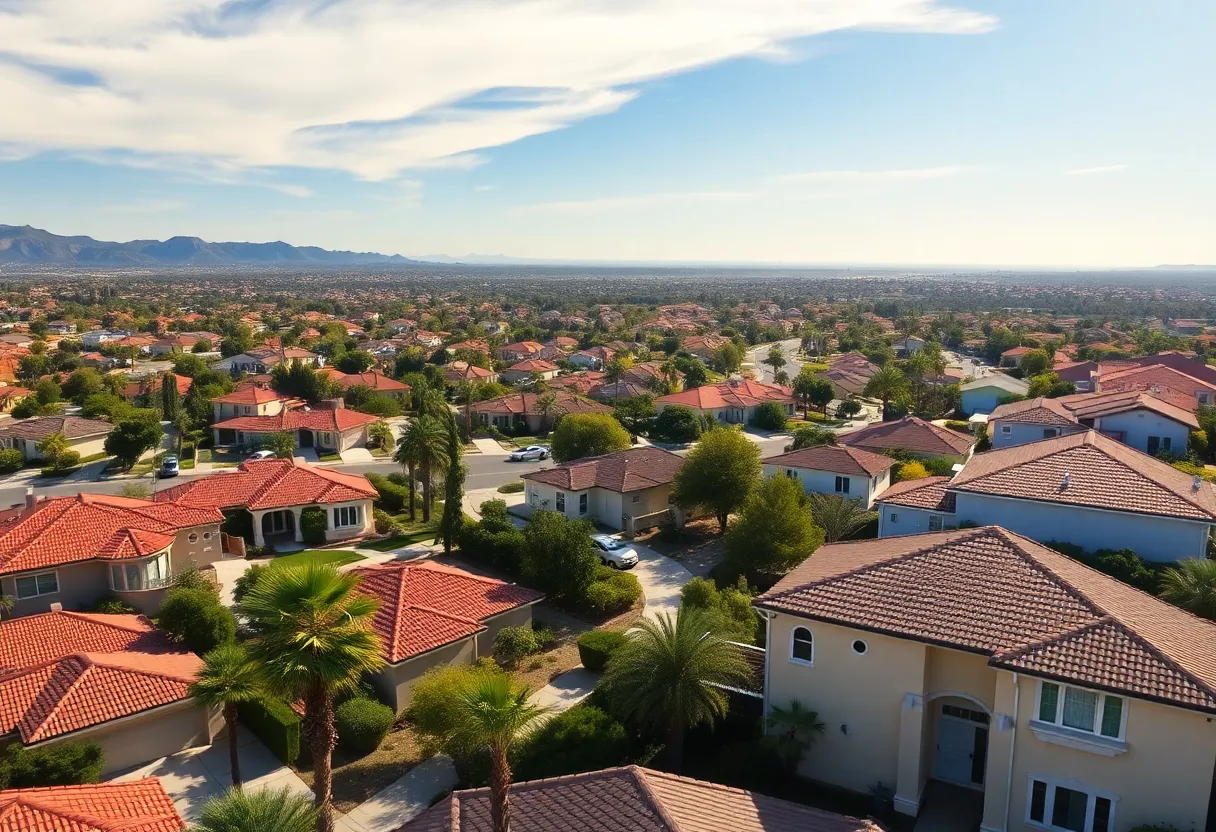 Residential view of diverse housing in Orange County