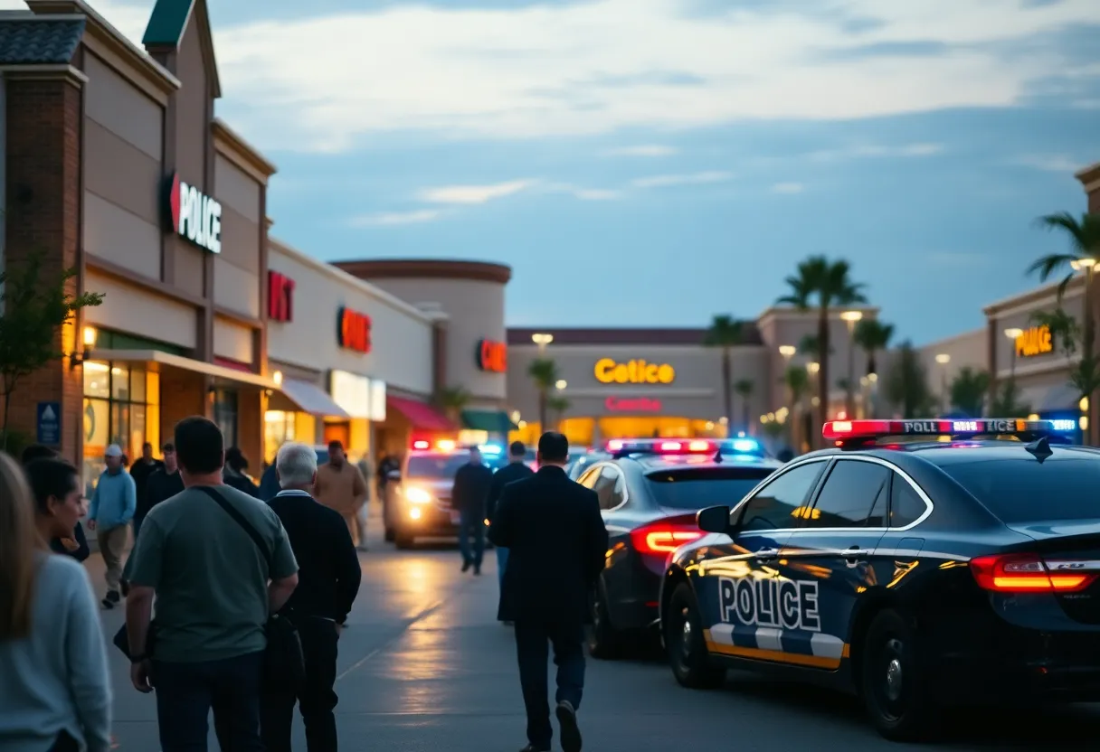 Scene of armed robbery in Santa Ana with police presence.