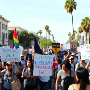Protesters in Southern California rallying against immigration policies