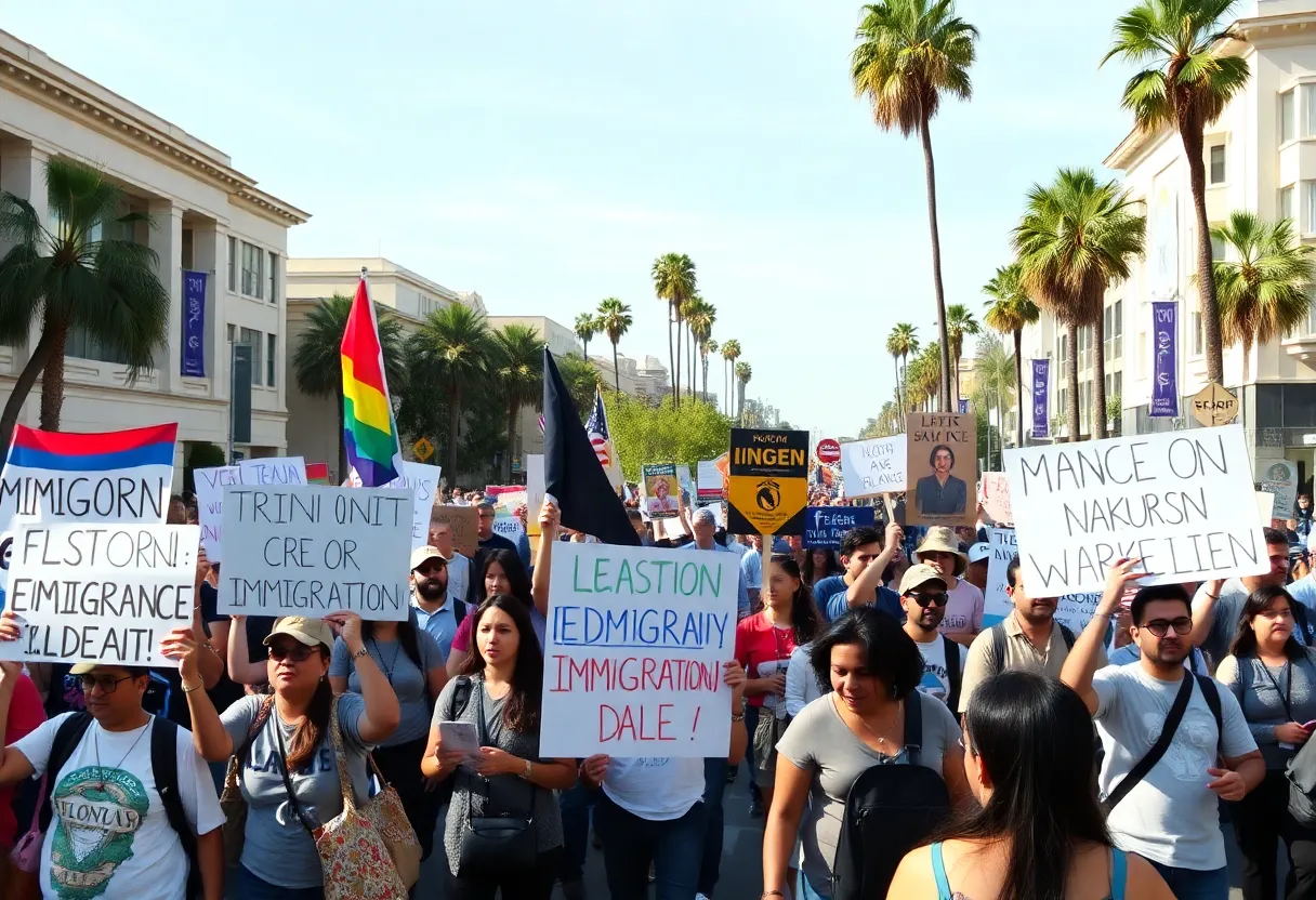 Protesters in Southern California rallying against immigration policies