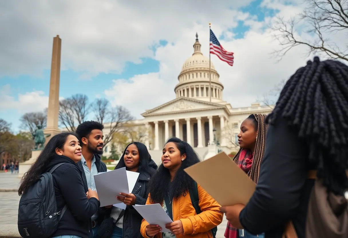 High school students participating in civil liberties training in Washington, D.C.