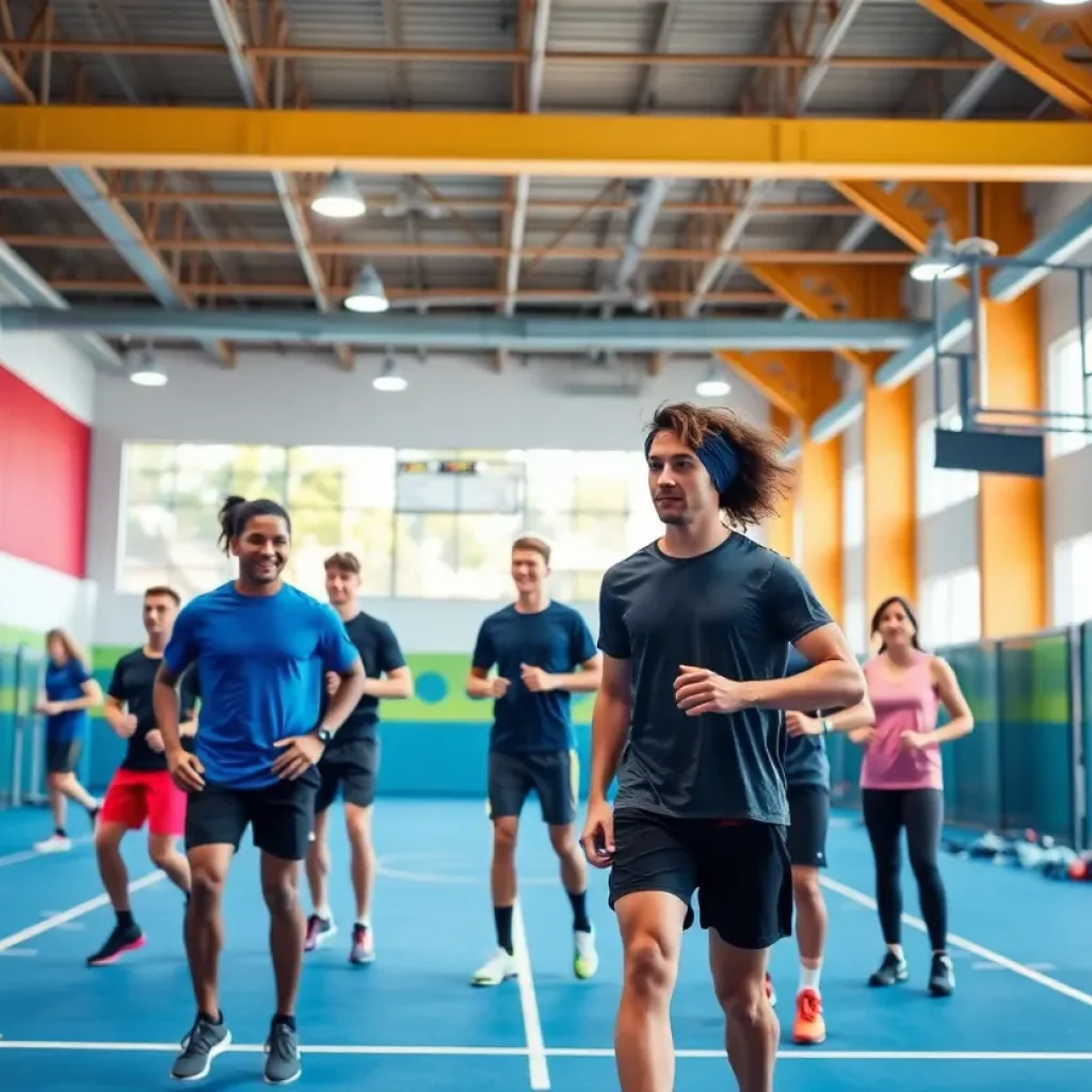 Athletes training at Vanguard University's new athletic facility