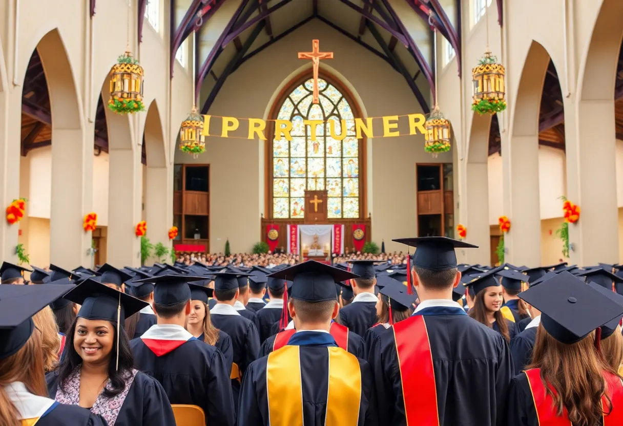 Graduates at Vanguard University Commencement Ceremony