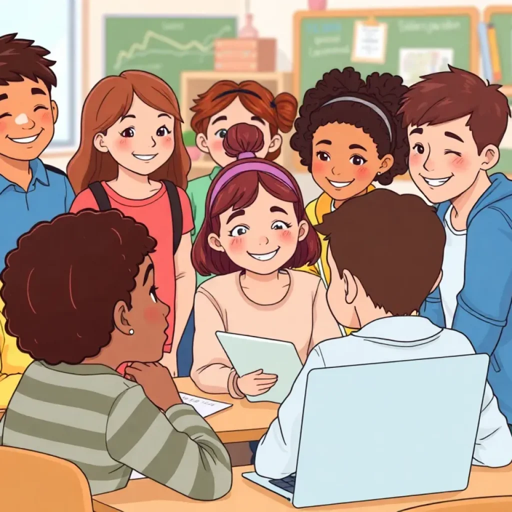 Young students engaged in a learning environment.