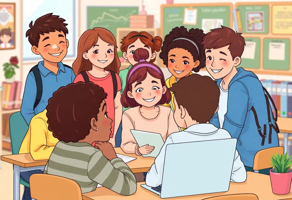 Young students engaged in a learning environment.