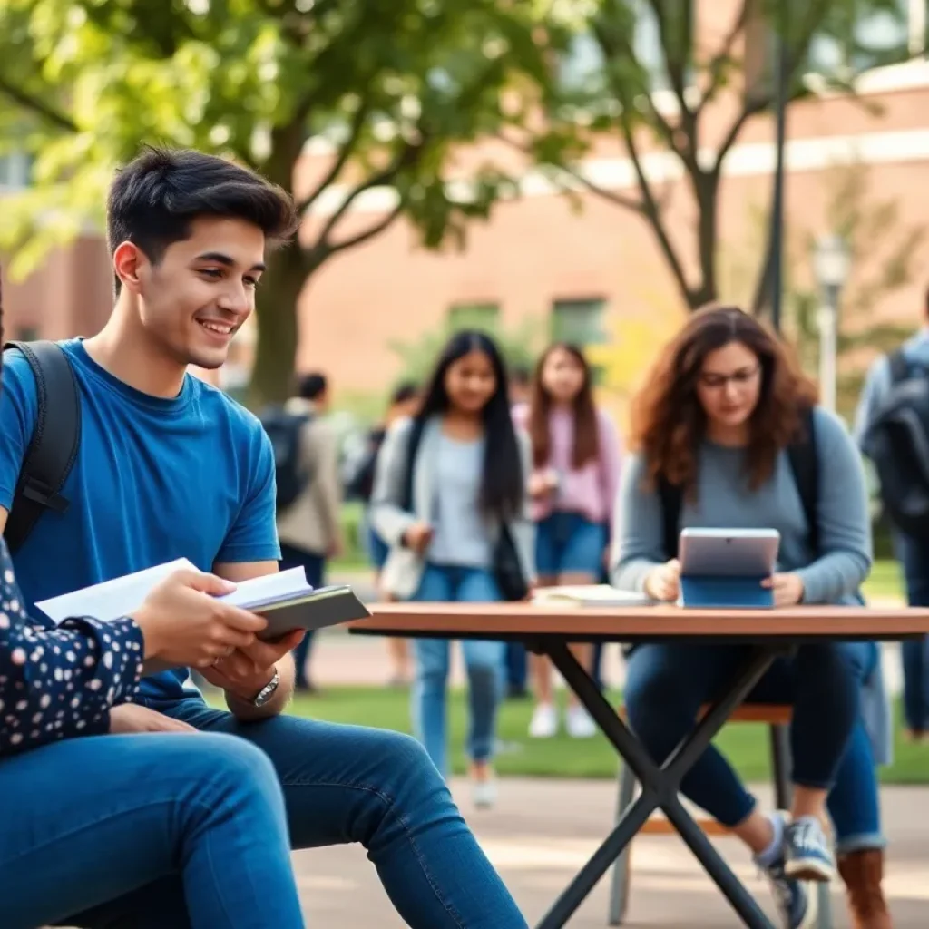 Students at Vanguard University participating in educational support activities.
