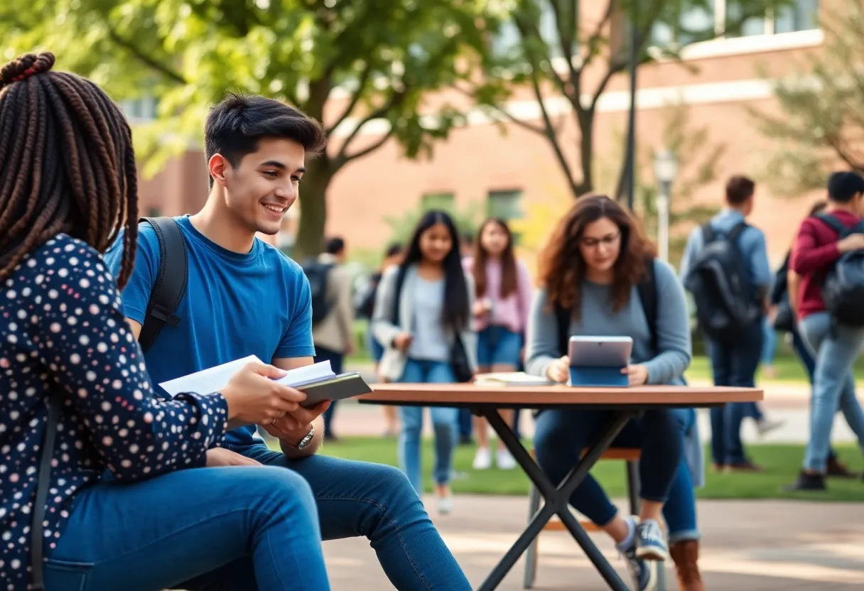 Students at Vanguard University participating in educational support activities.
