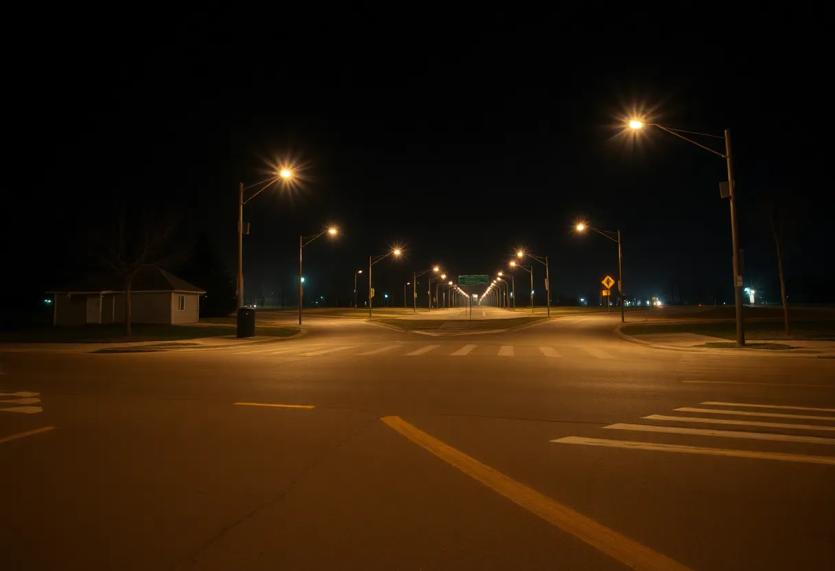 Empty intersection in Anaheim where the hit-and-run occurred