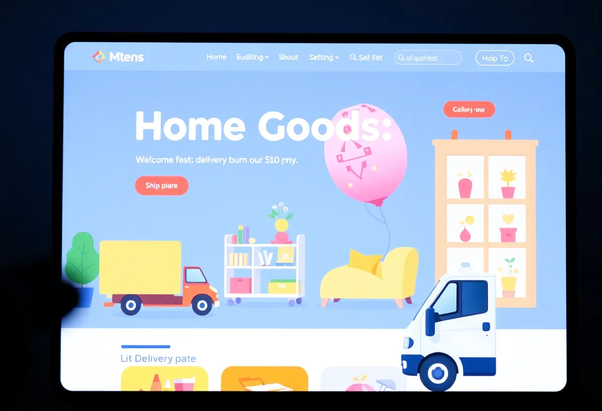 Screenshot of Bed Bath & Beyond's online shopping platform with delivery details.