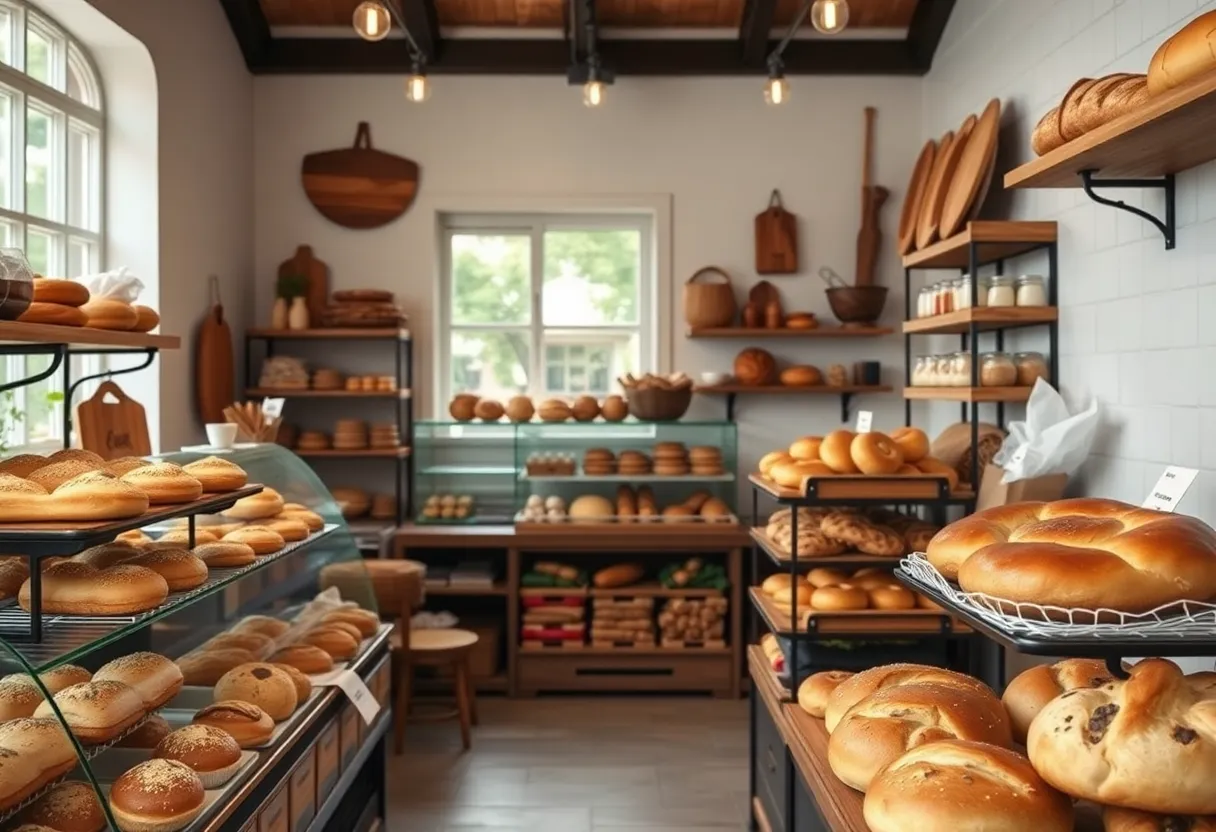 Interior view of Blackmarket Bakery showcasing pastries and breads