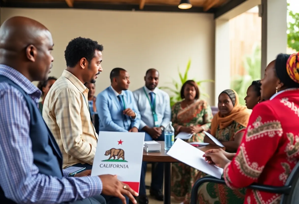 California's delegation discussing climate partnerships in Africa.
