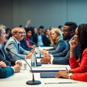 Panel discussion with California gubernatorial candidates at a business event